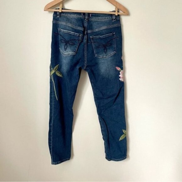 Ted Baker Khlowe Floral Embroidered Boyfriend Jeans - Picture 7 of 13